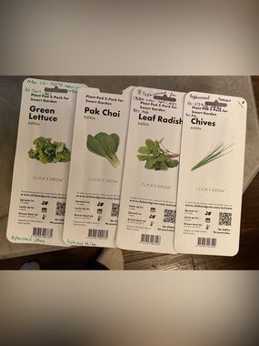 Plant Pod 3-Pack - White (Green Lettuce, Pak Choi, Leaf Radish, Chives)